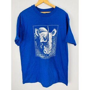 Vintage Black Rhino T-shirt, Paul Breeden Size XL Made in USA, 90s Environmental